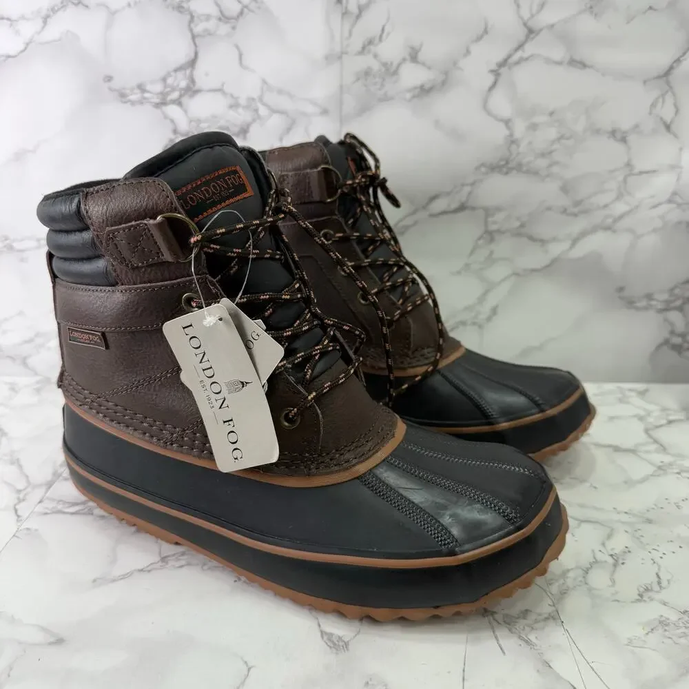 London Fog Men’s Winter Boots sz 8 Snow Waterproof NEW #M354